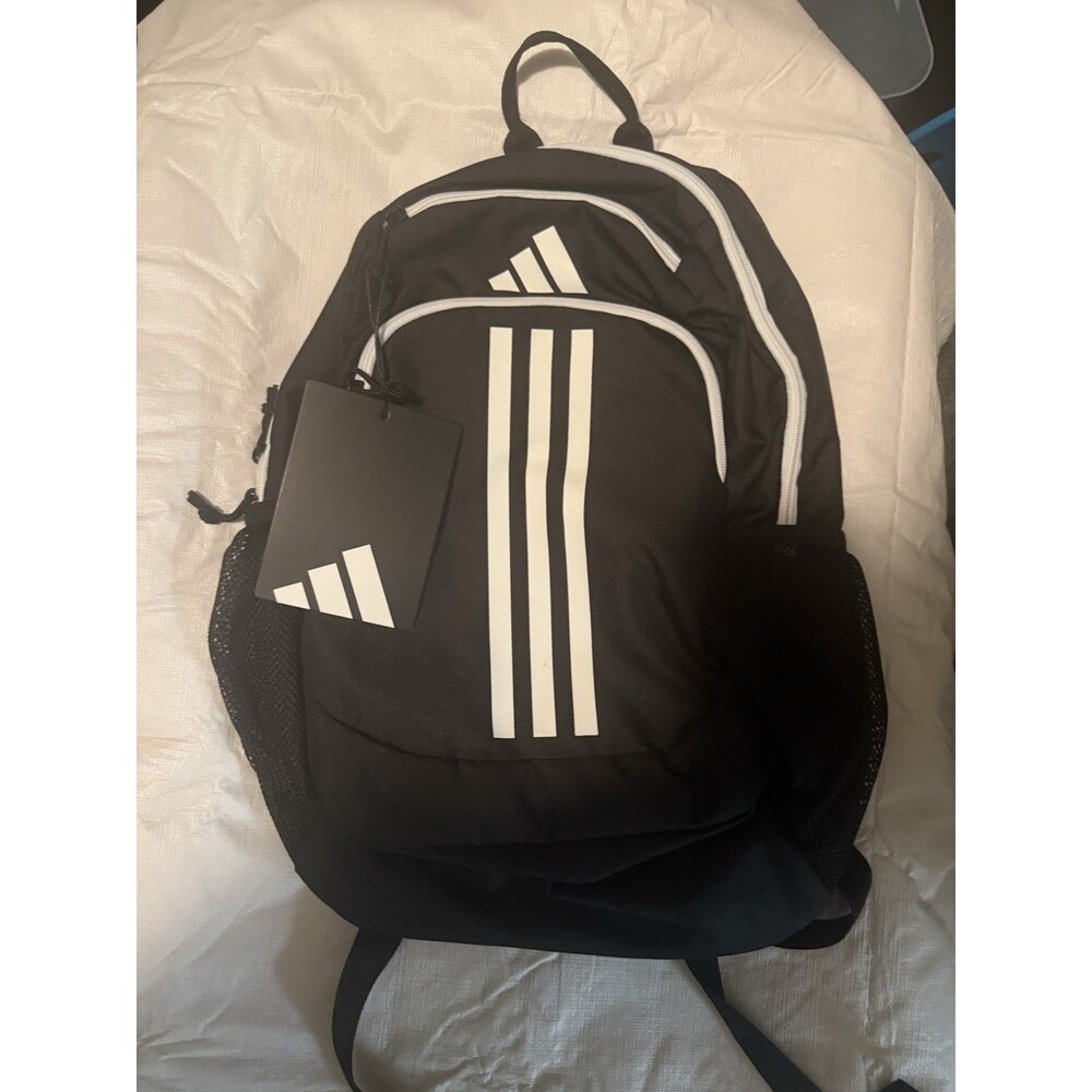 Adidas Striker 2 Black White 3 Stripes Backpack